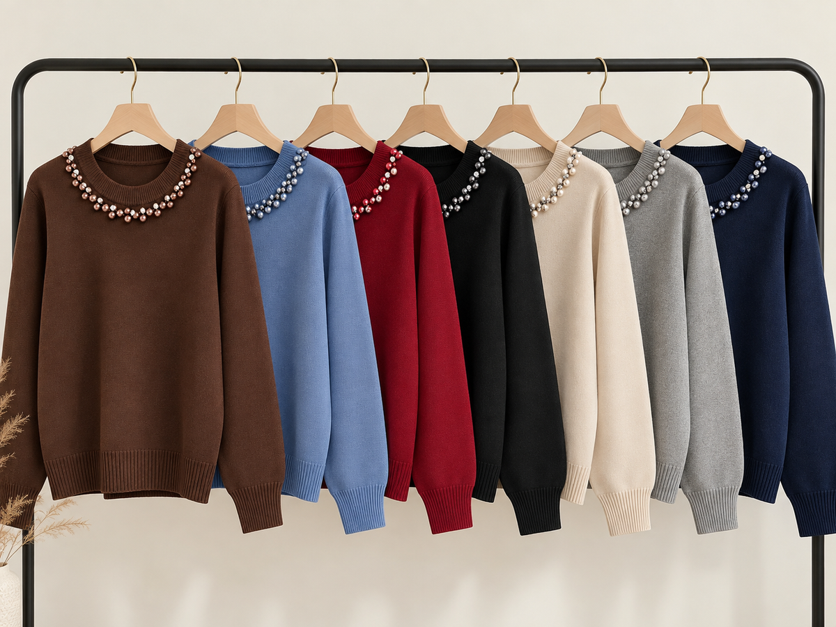Pulover tricot cu perle