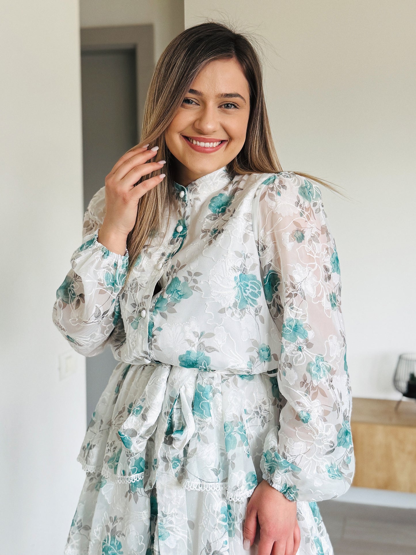 Rochie cu Imprimeu Floral 100% vâscoză