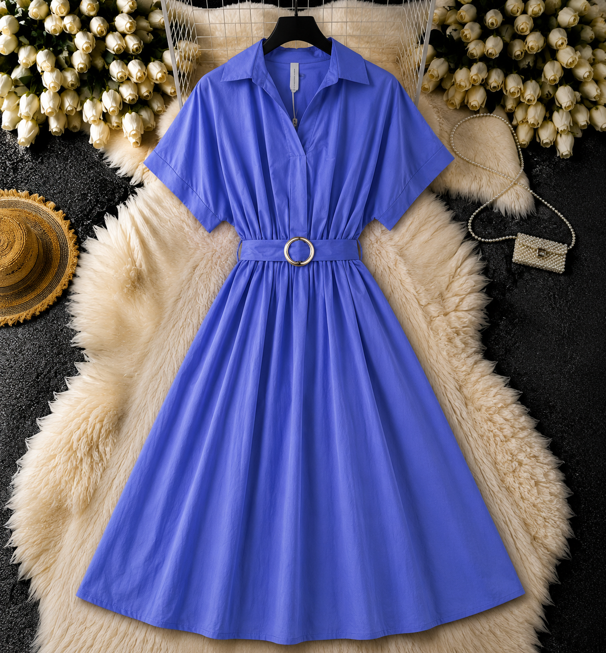 Rochie midi din bumbac