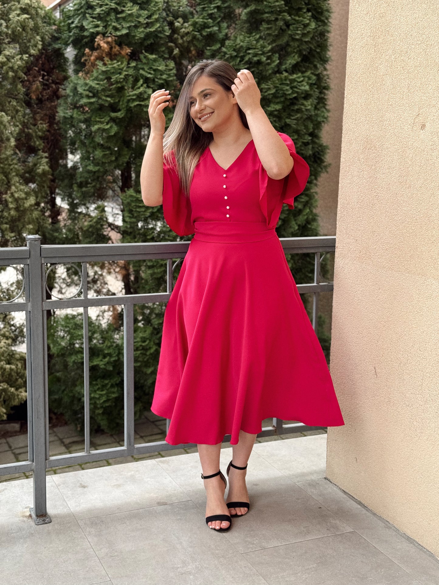 Rochie Elegantă din Stofă Barbie