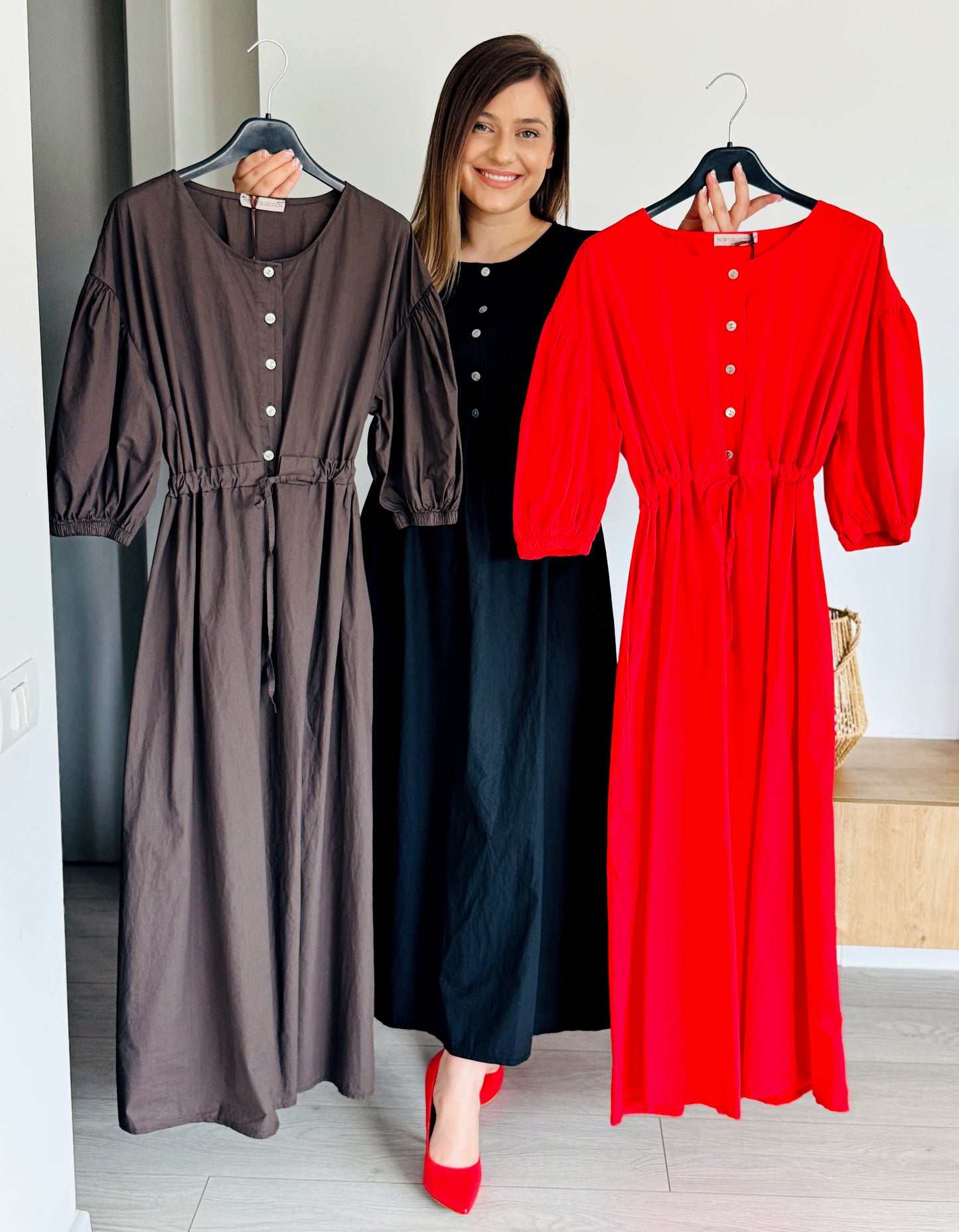 Produsul zilei🎀                                          Rochie maxi 100% bumbac cu cordon în talie
