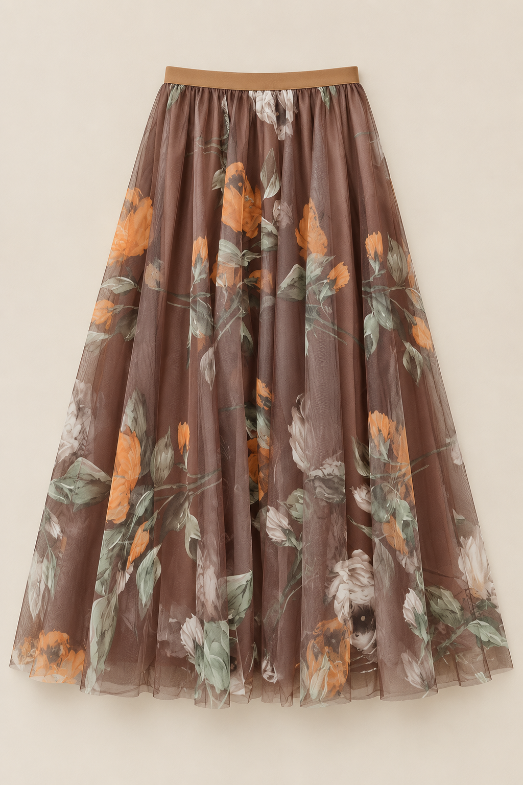 Fustă din tulle cu imprimeu floral