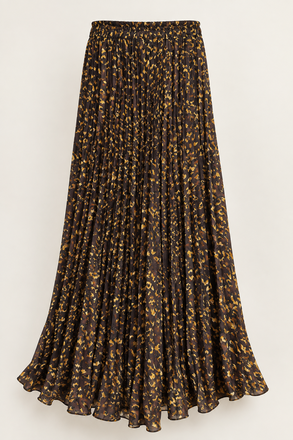 Fustă maxi plisată cu imprimeu animal print