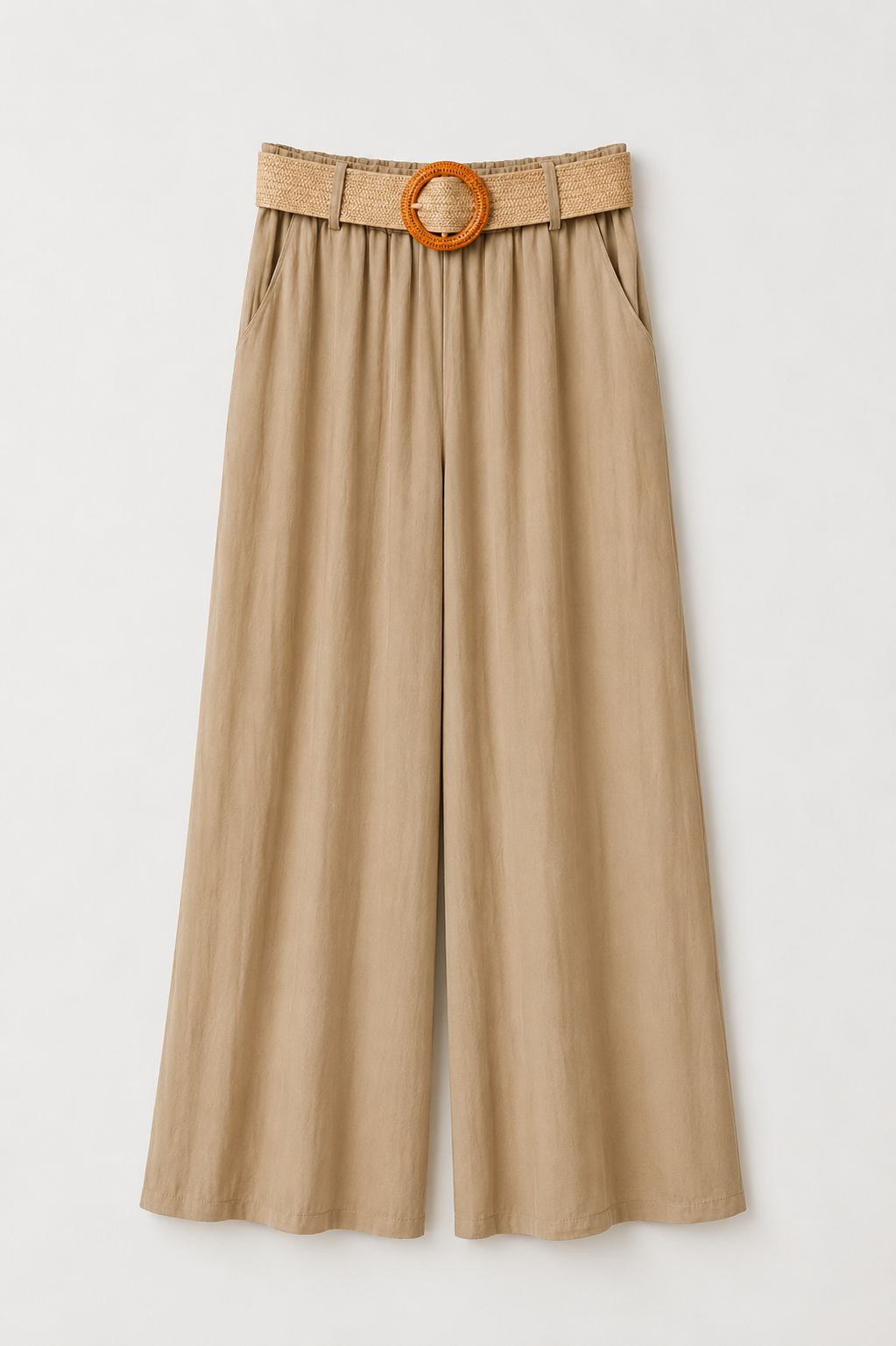 Articolul zilei 3 🎀                       Pantaloni palazzo satinați cu curea