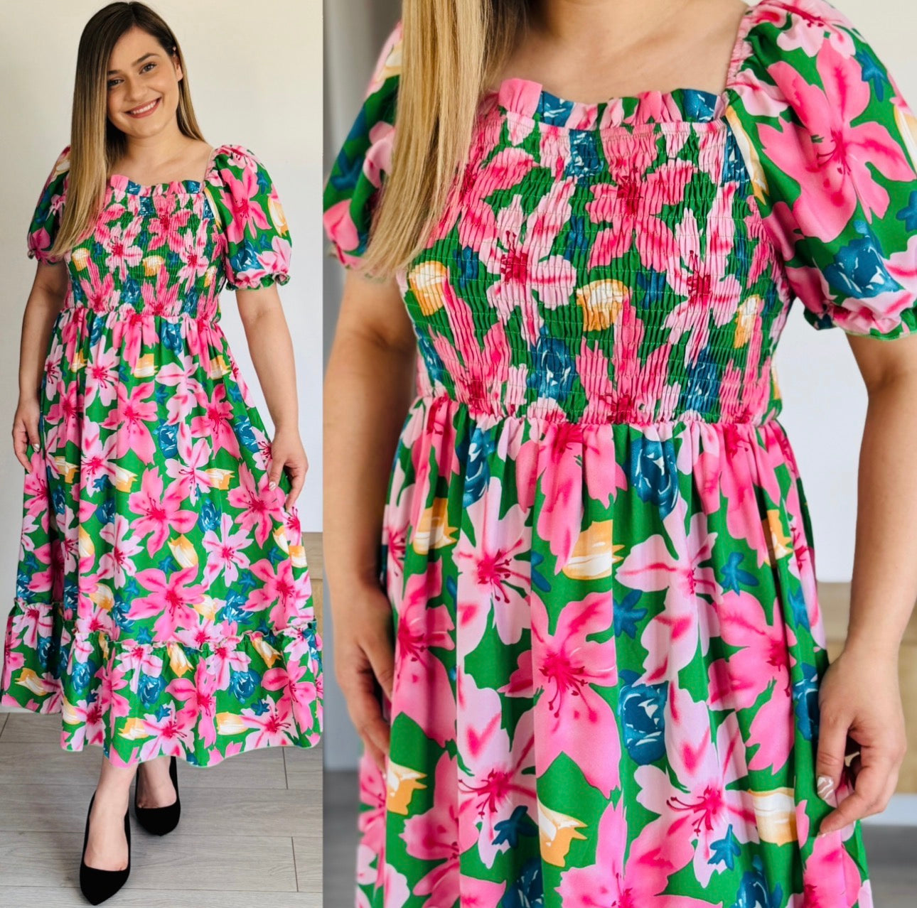 Rochie maxi cu imprimeu floral