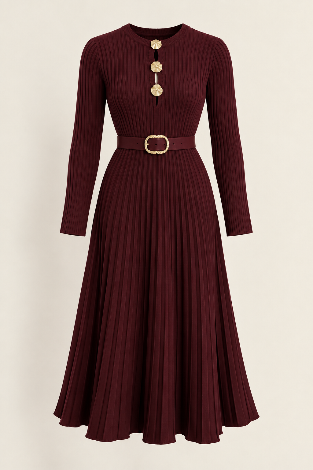 Rochie plisată elegantă cu curea