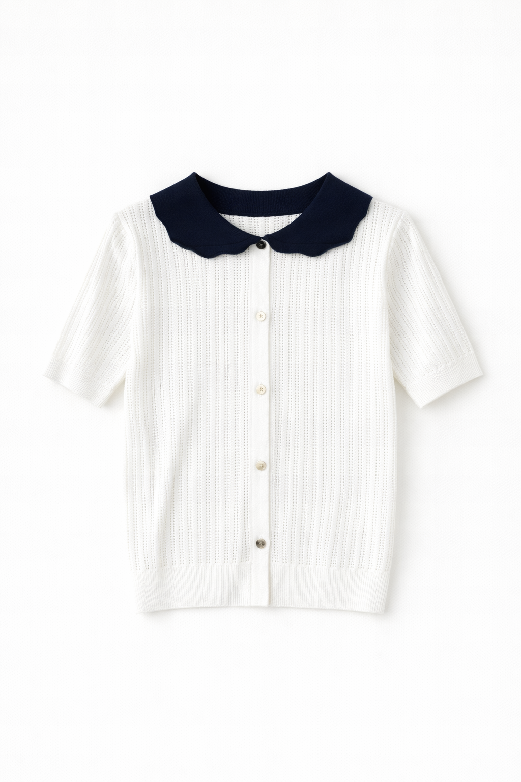 Cardigan tricotat cu guler decorativ