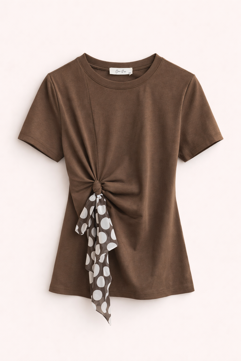 Tricou cu detaliu eșarfă