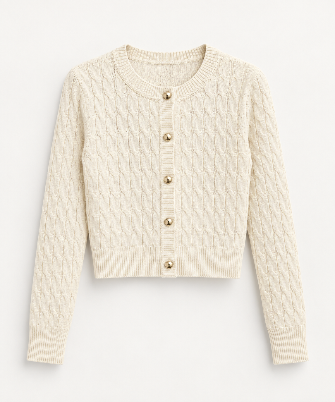 Cardigan tricotat cu nasturi aurii