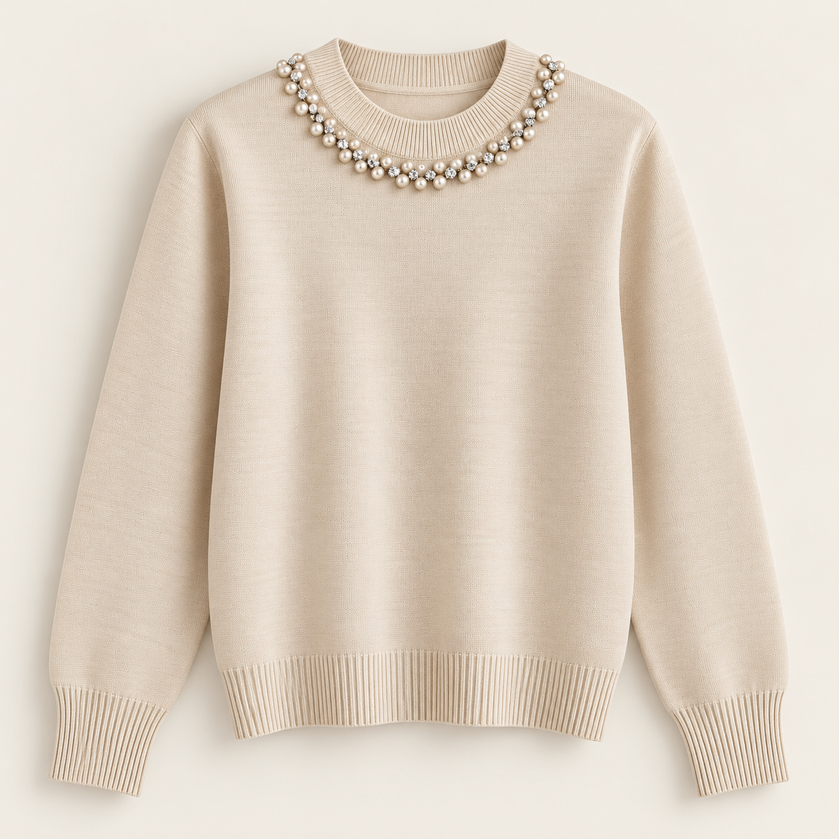 Pulover tricot cu perle
