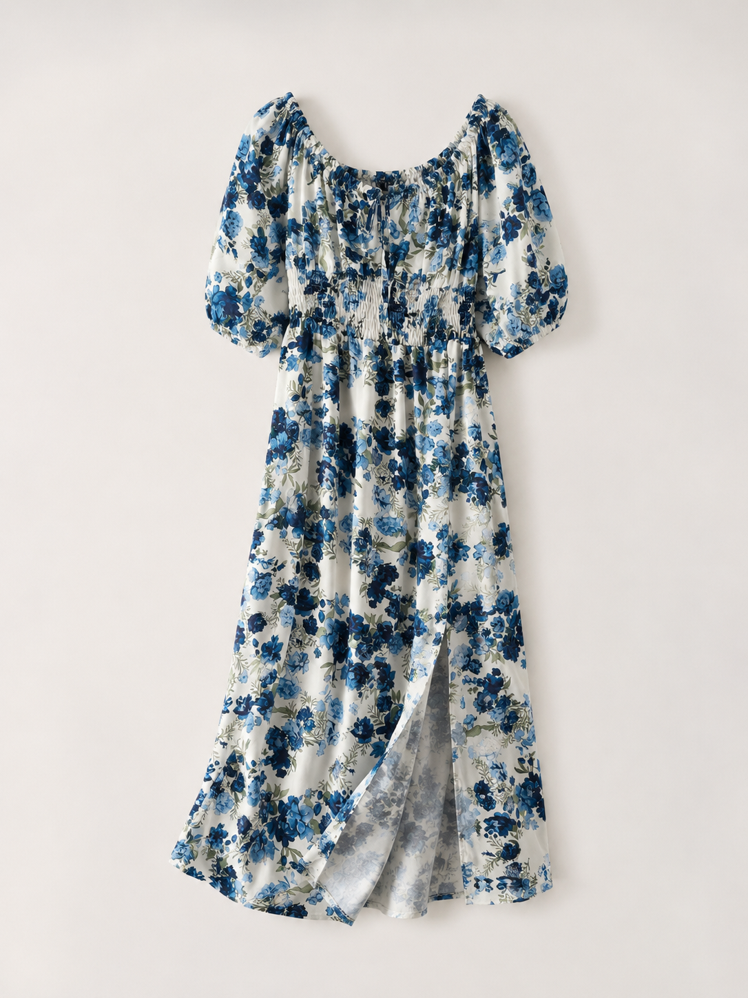 Rochie florală midi cu talie elastică