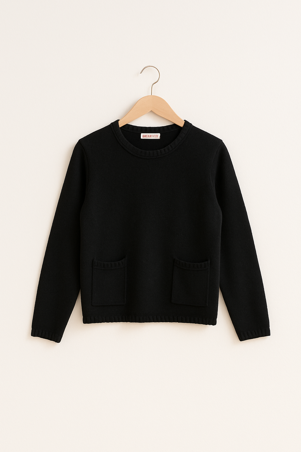 Pulover Tricotat cu Buzunare Frontale