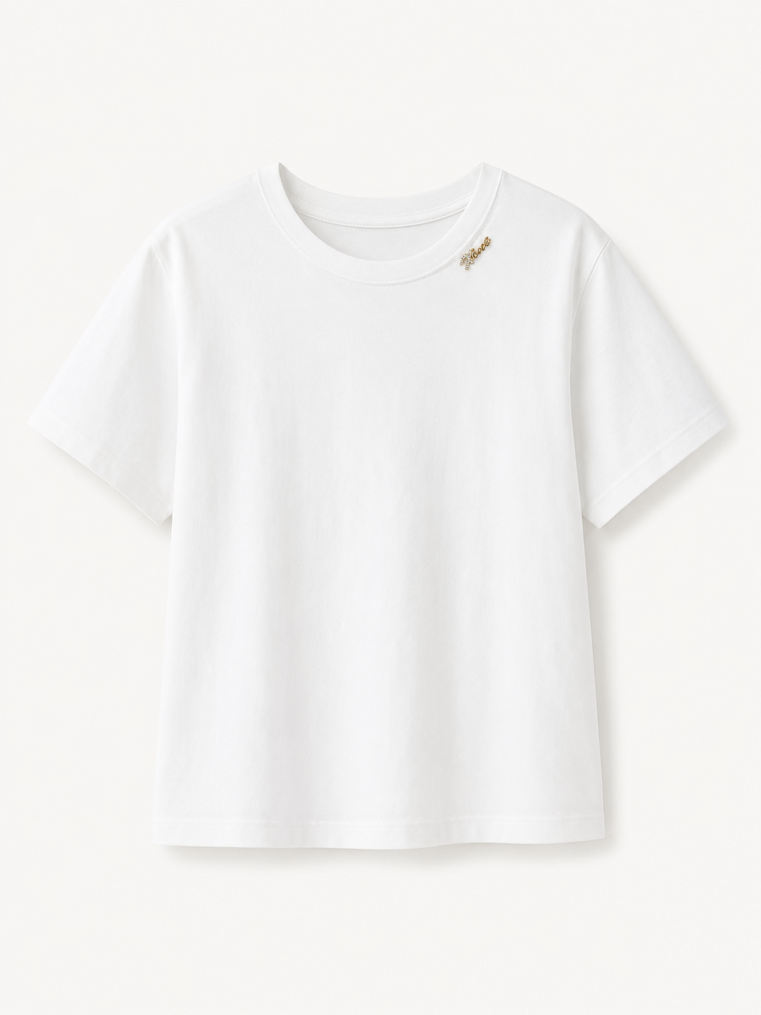 Tricou basic oversized cu detaliu decorativ