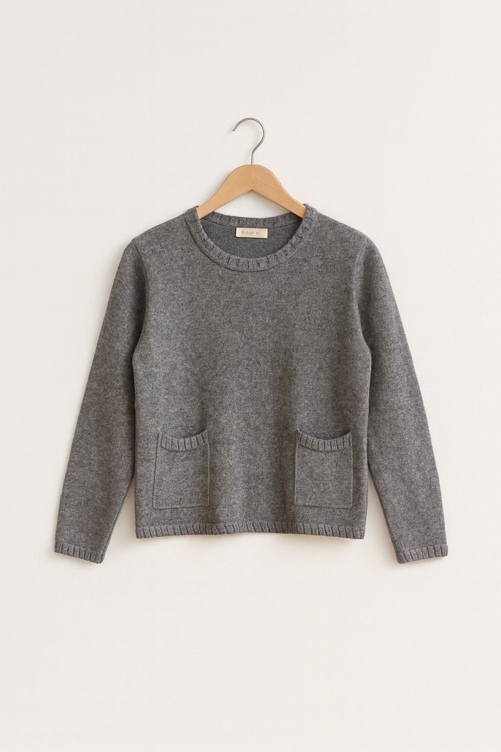 Pulover Tricotat cu Buzunare Frontale