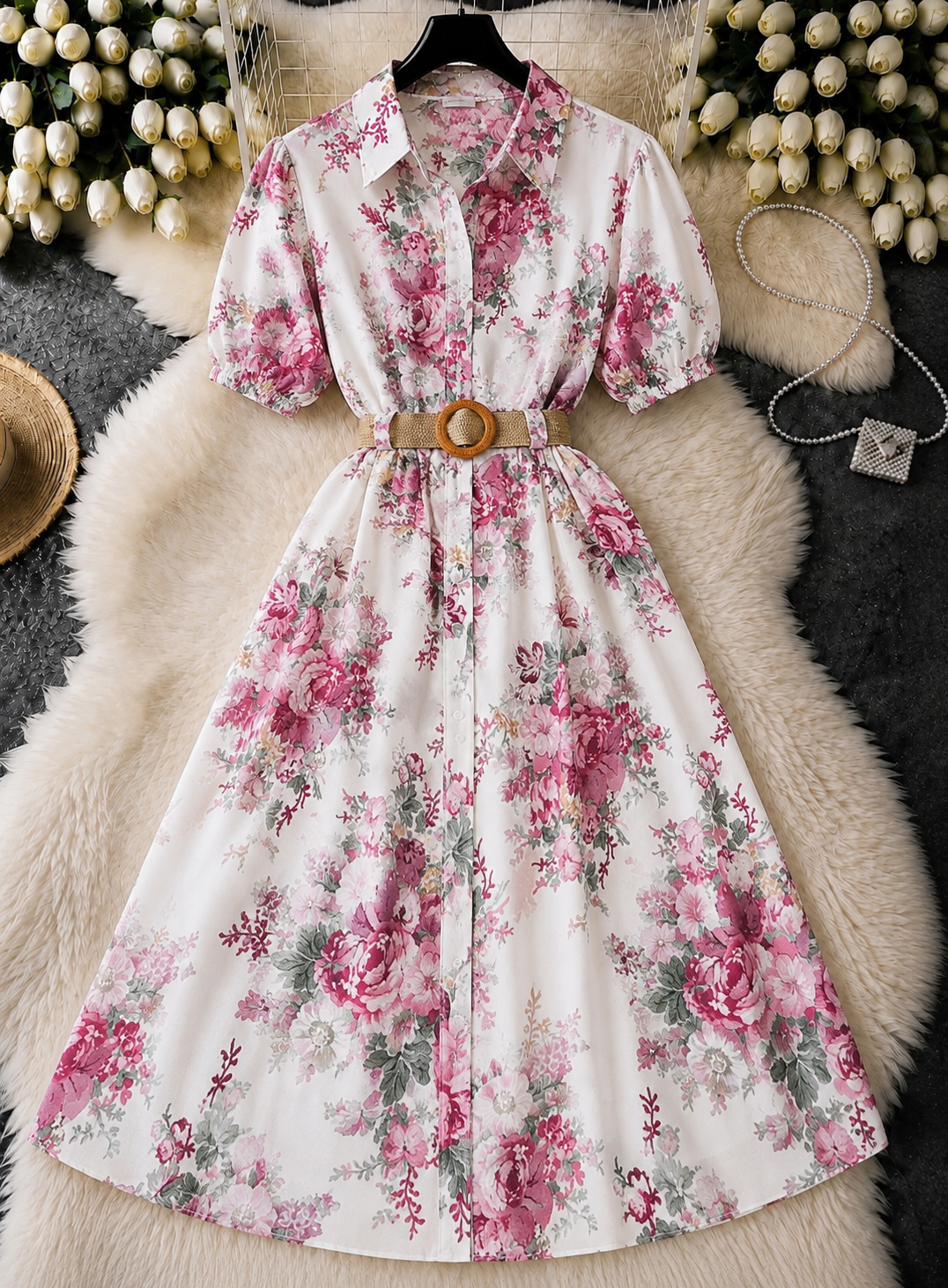Articolul zilei 🎀                             Rochie maxi florală cu curea