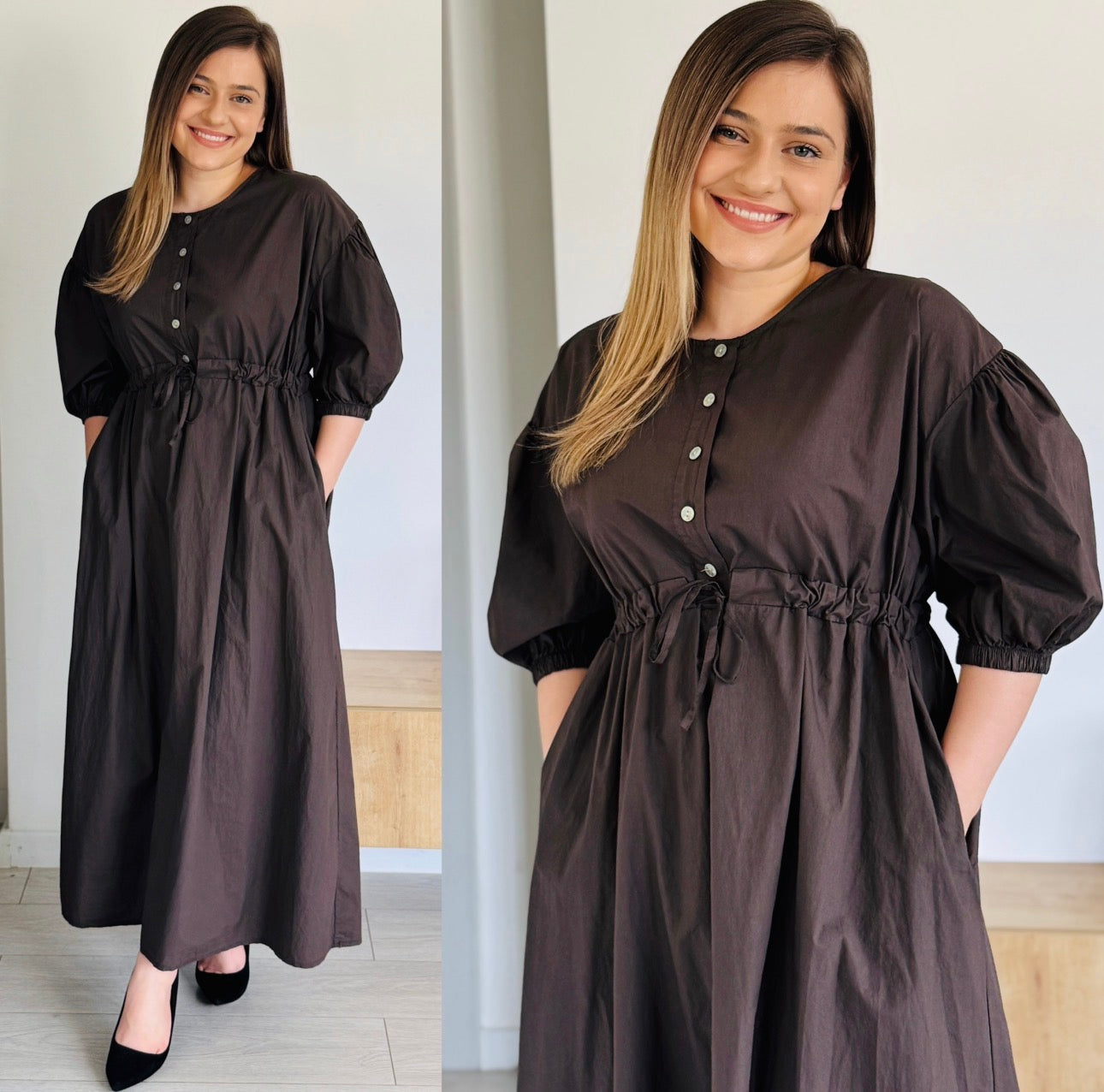 Produsul zilei🎀                                          Rochie maxi 100% bumbac cu cordon în talie
