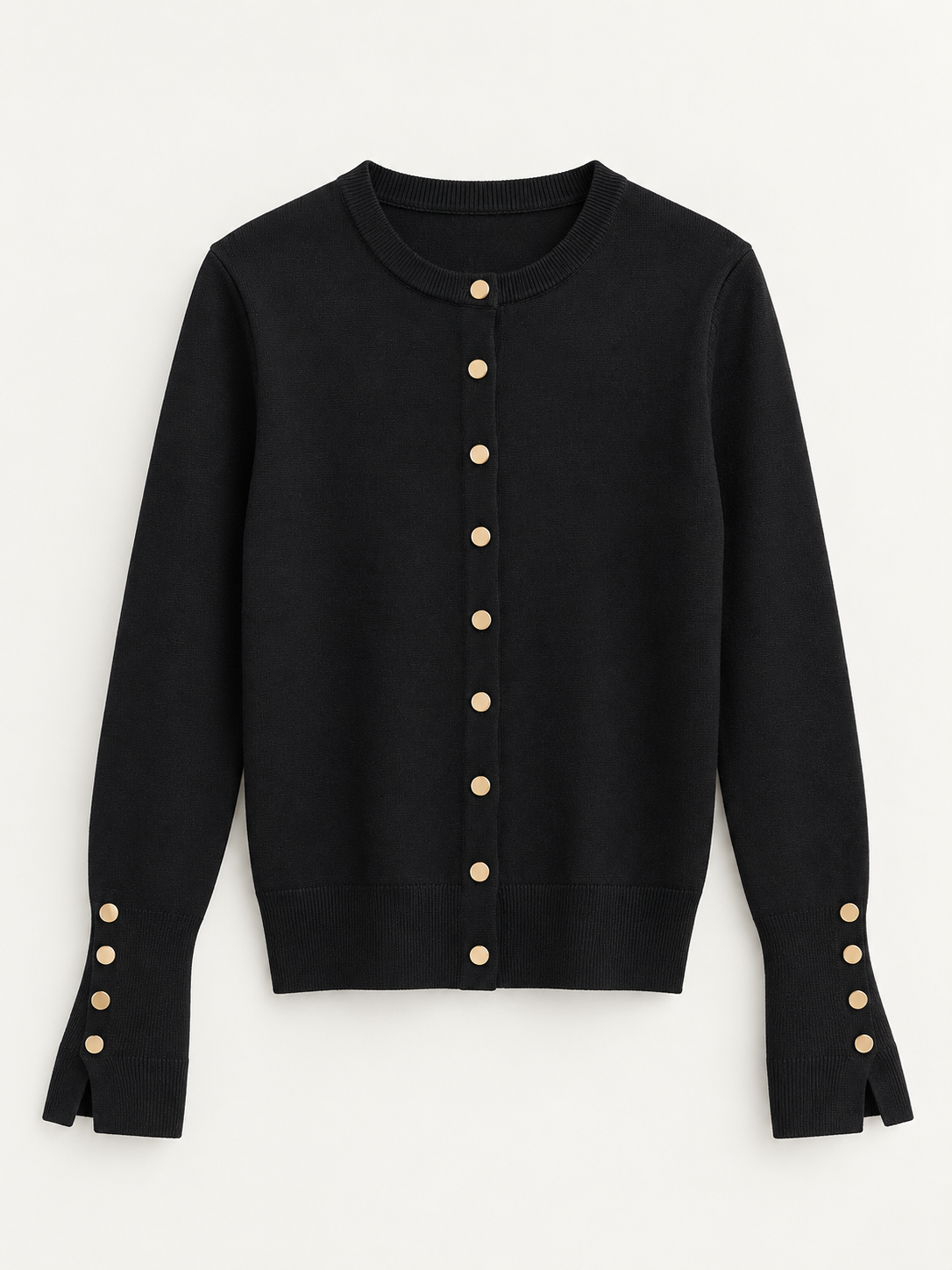 Cardigan tricotat cu nasturi aurii