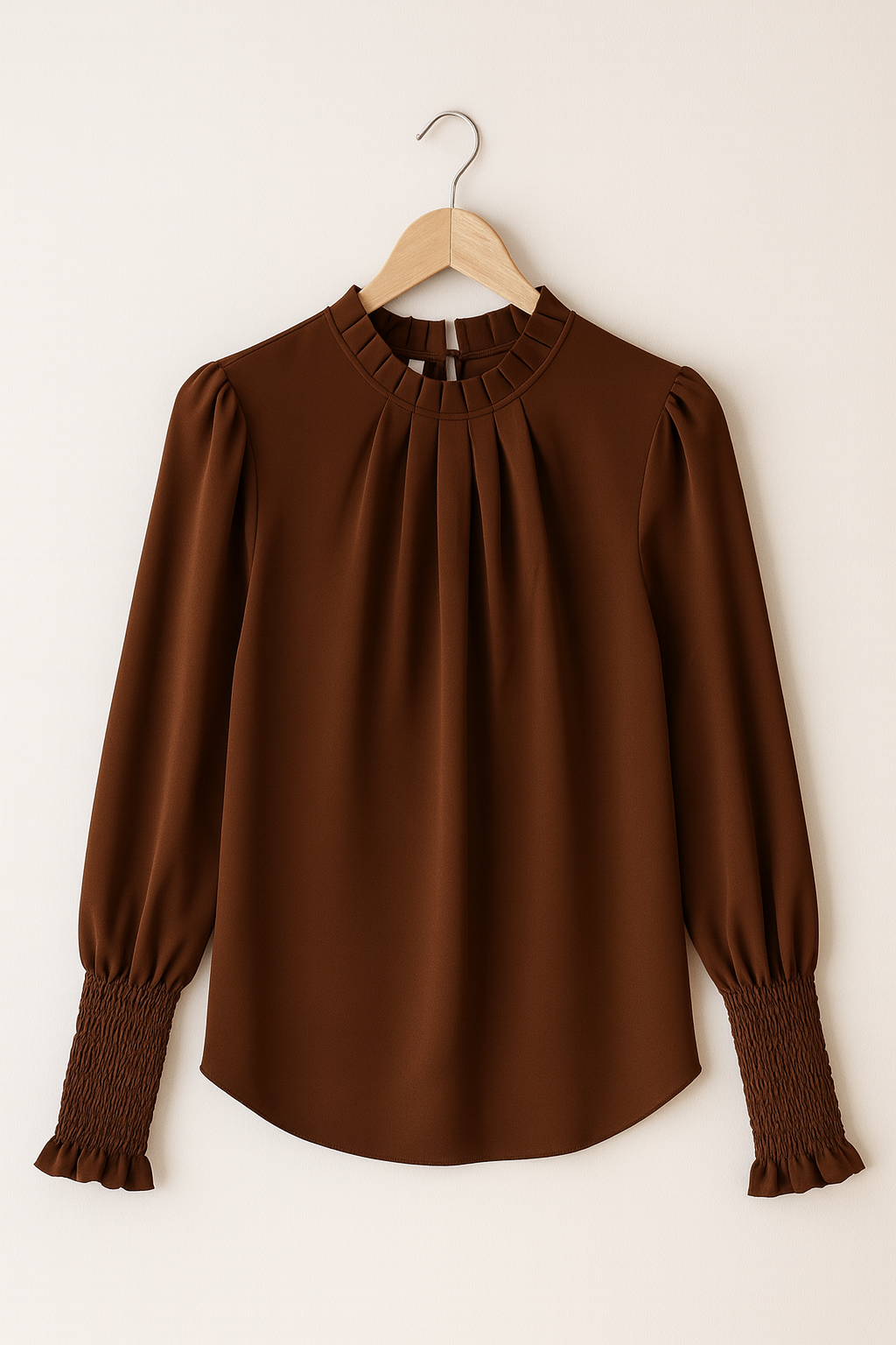 Bluza Elegantă cu Guler Plisat