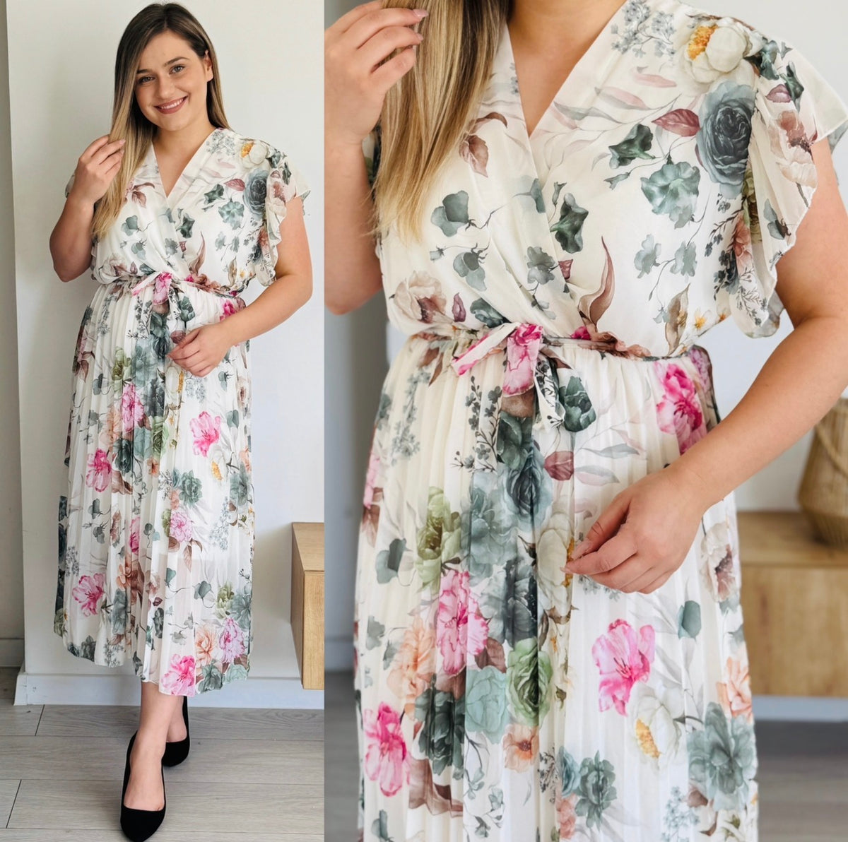Rochie midi cu imprimeu floral