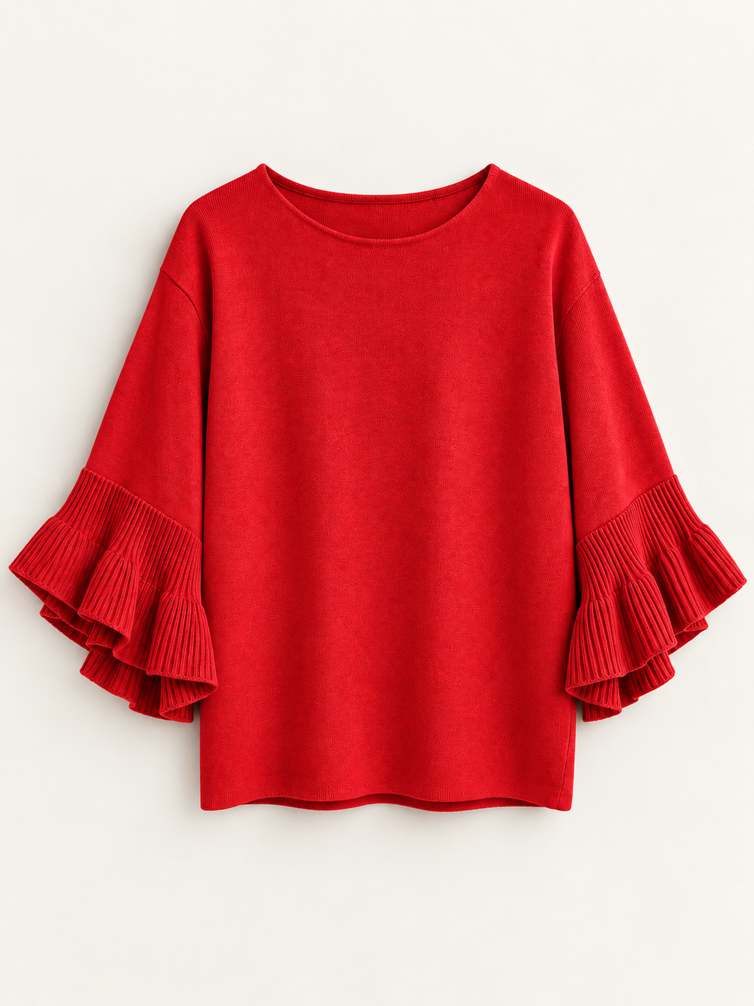 Bluză din tricot cu mâneci plisate