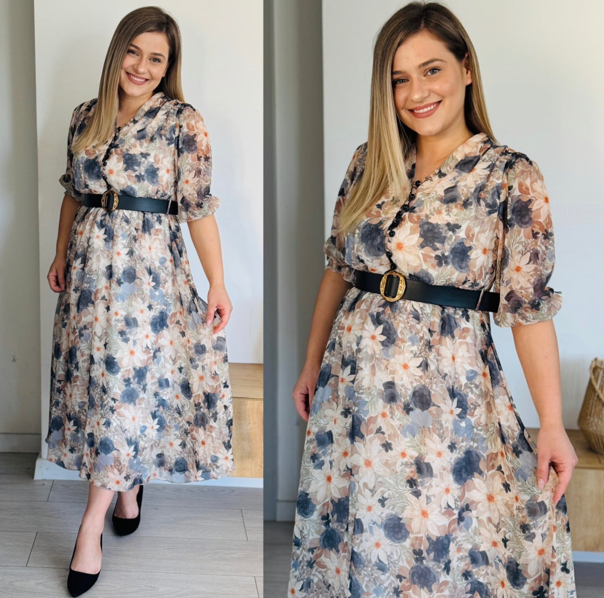 Rochie din voal cu curea
