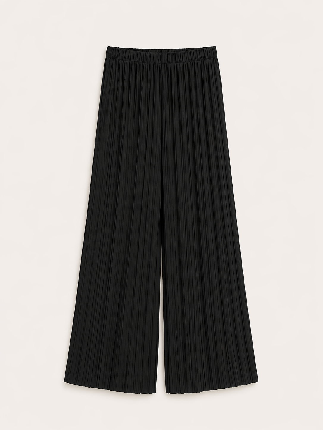 Pantaloni plisati cu talie elastică