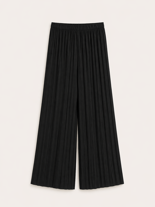 Pantaloni plisati cu talie elastică