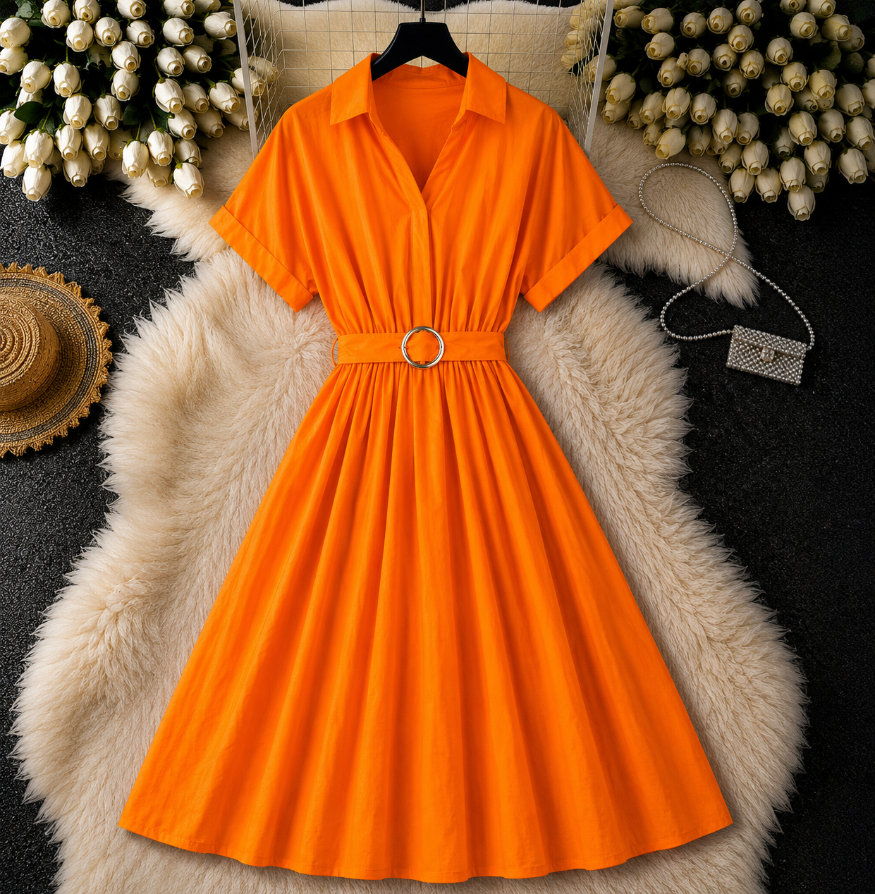 Rochie midi din bumbac