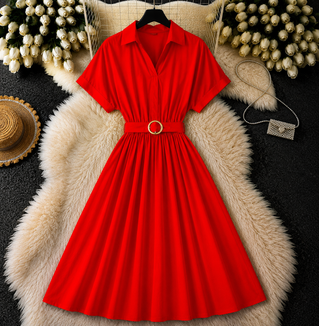 Rochie midi din bumbac