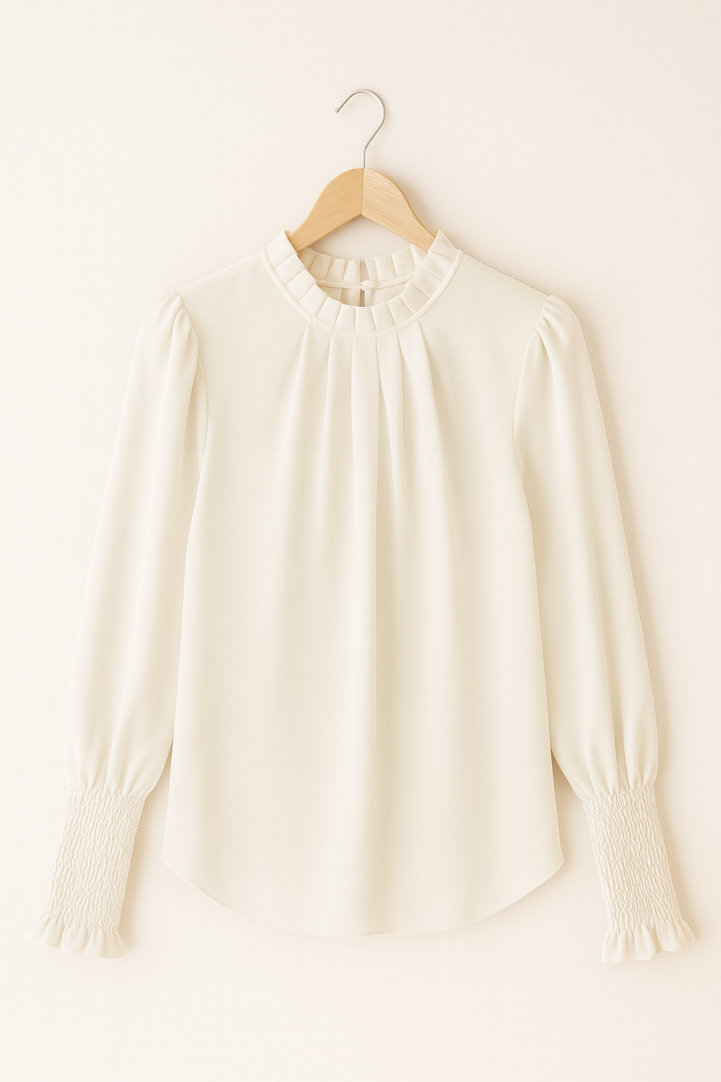 Bluza Elegantă cu Guler Plisat