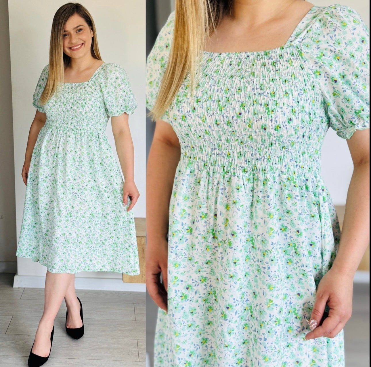 Rochie midi cu imprimeu floral