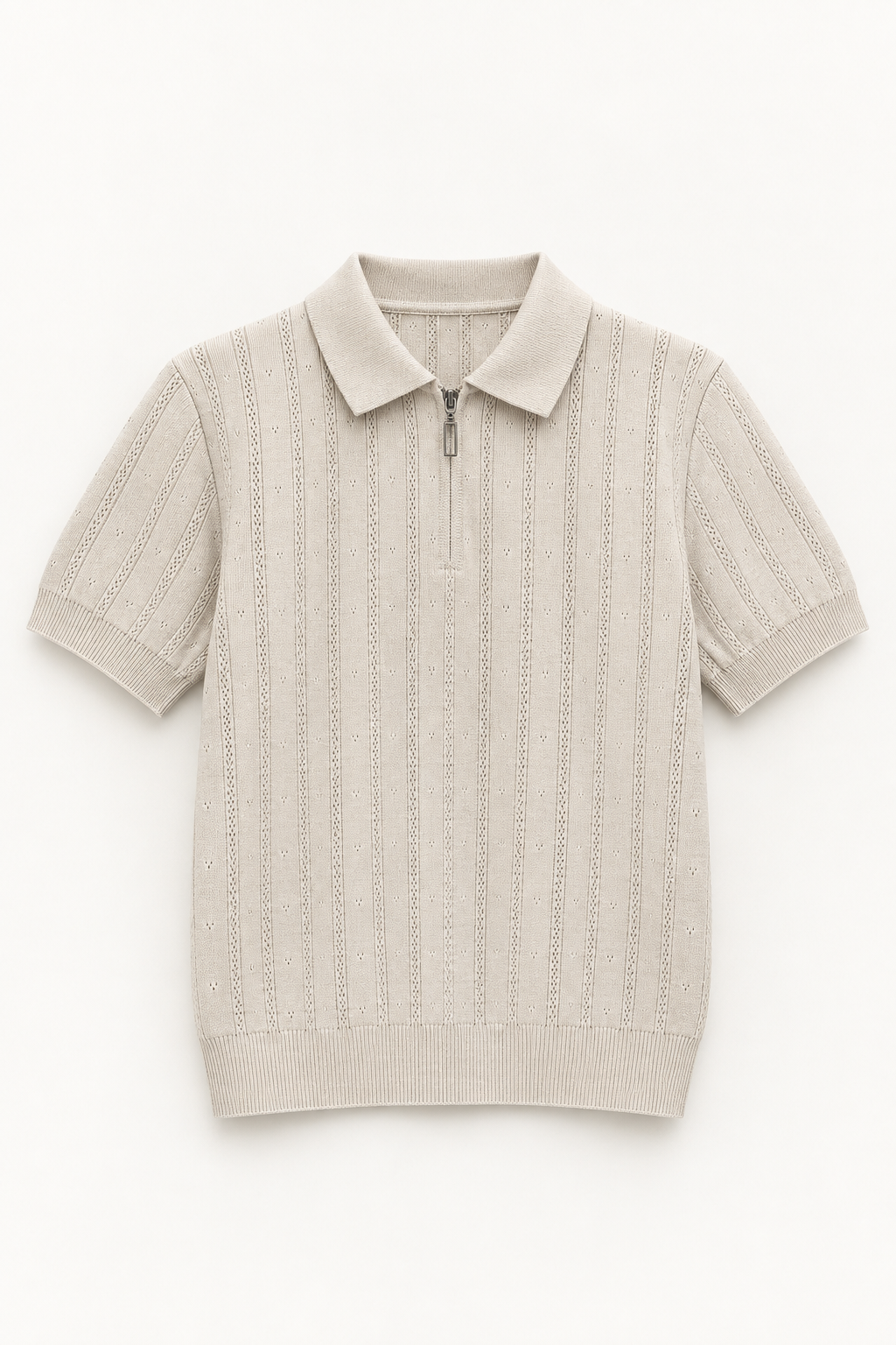 Bluză tricot cu guler și fermoar