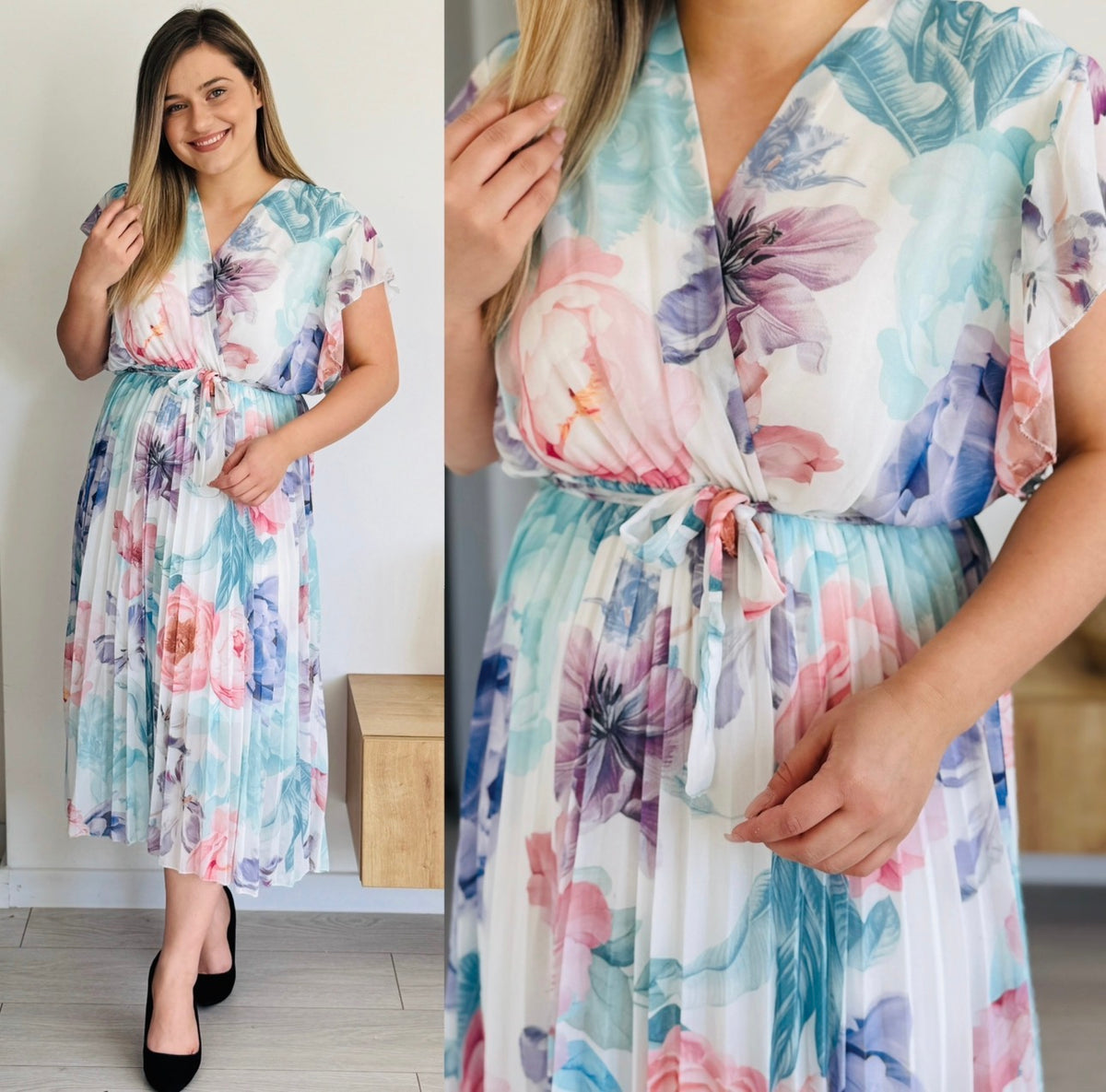 Rochie midi cu imprimeu floral