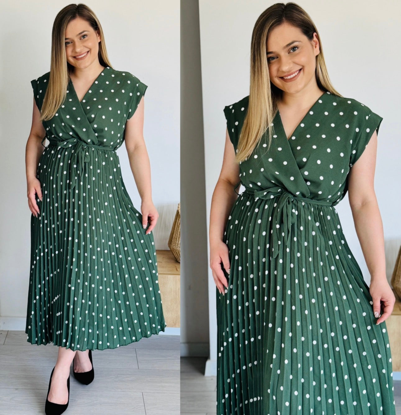 Rochie plisată cu buline