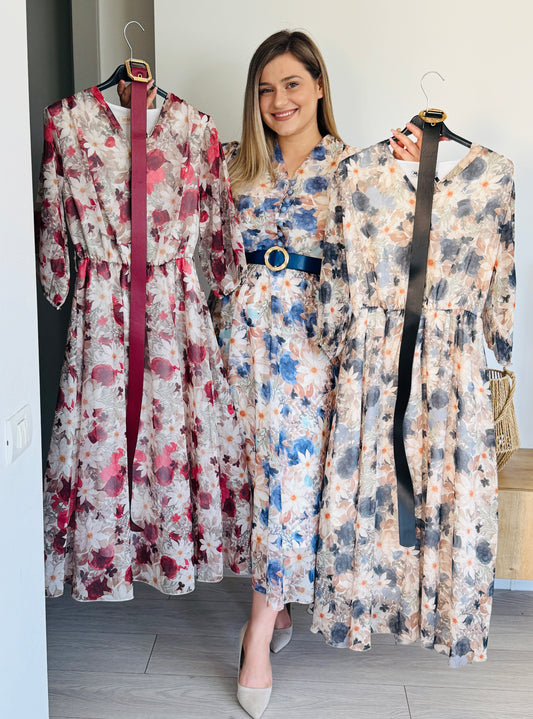 Rochie din voal cu curea