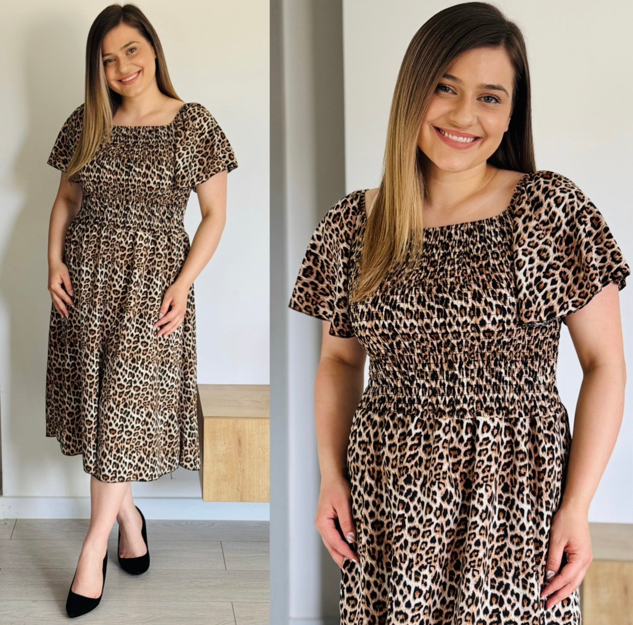 Rochie midi cu imprimeu modern