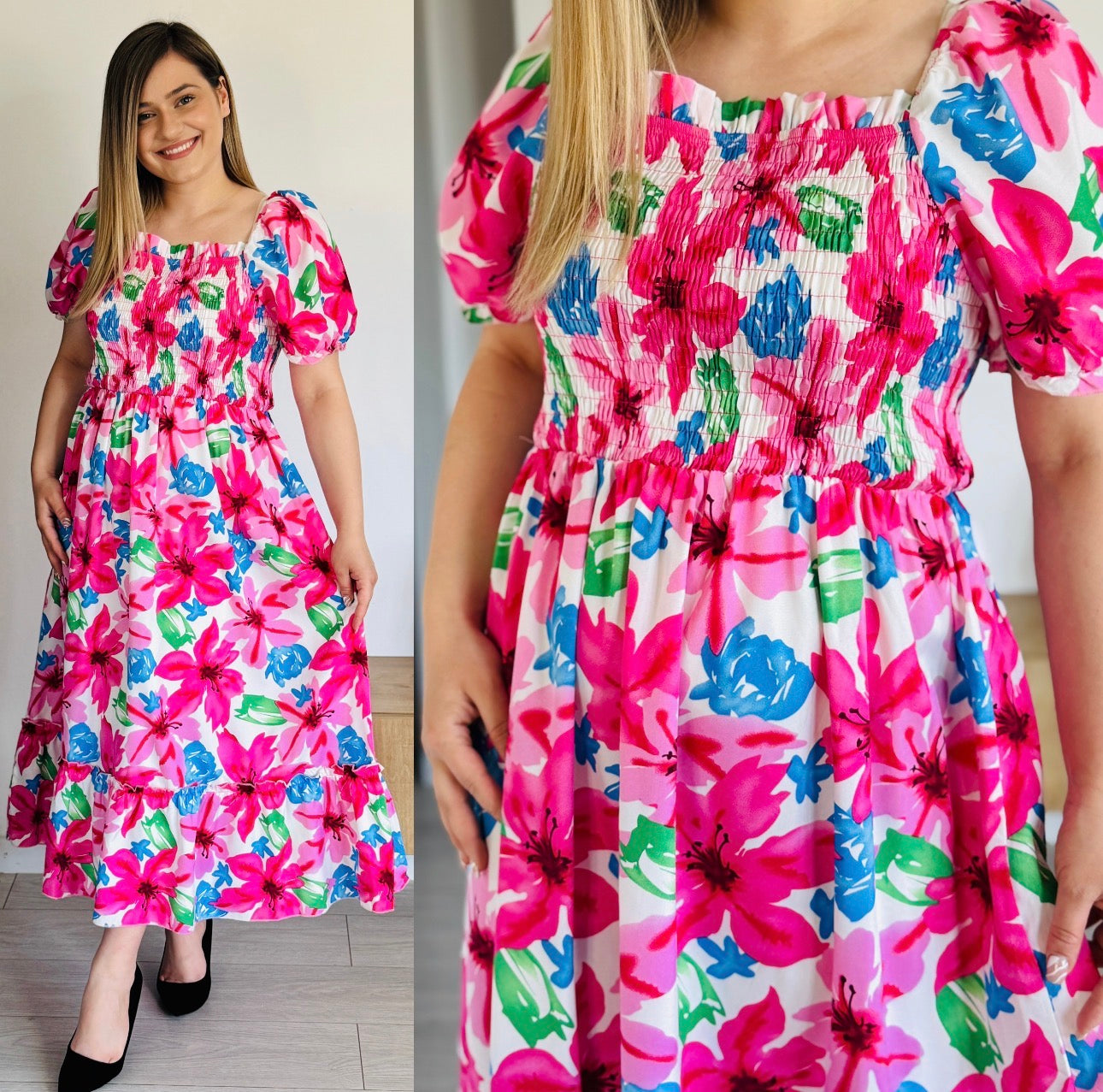 Rochie maxi cu imprimeu floral