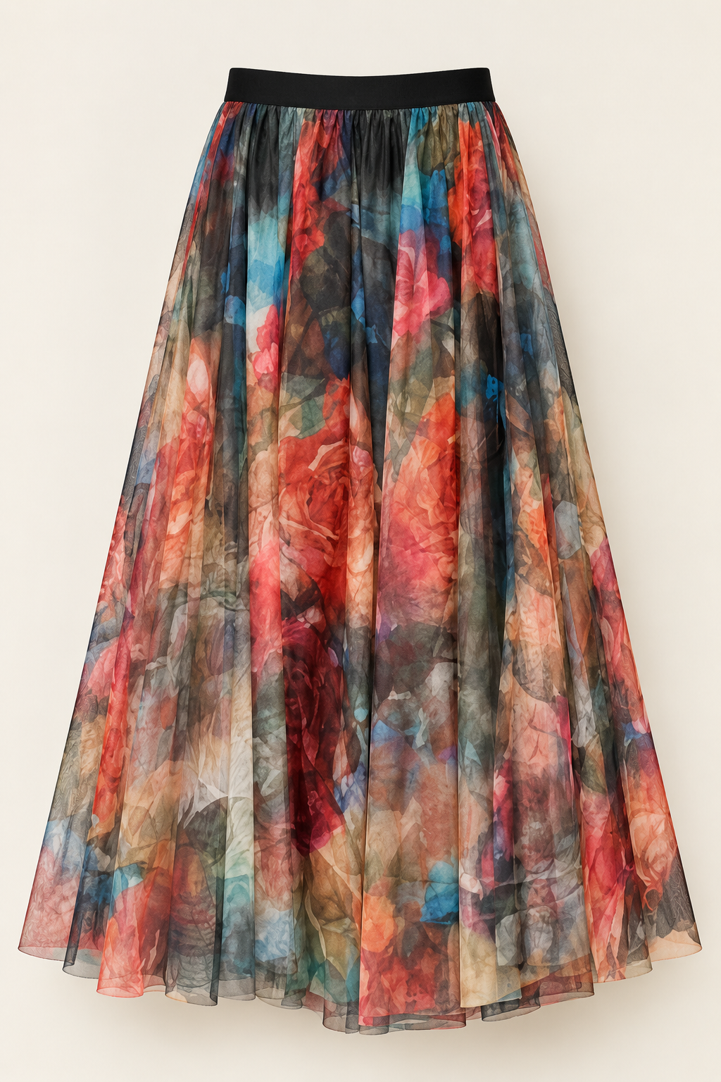 Fustă din tulle cu imprimeu floral