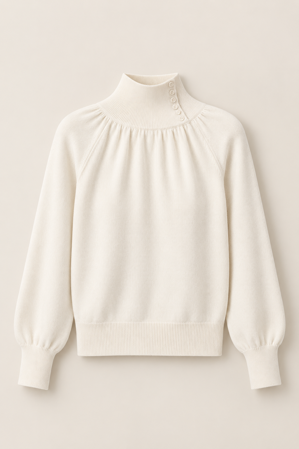 Pulover cu guler înalt și nasturi