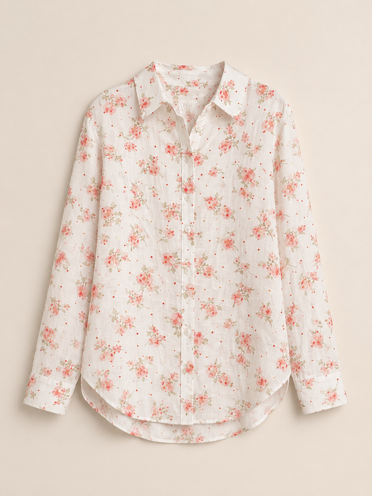 Cămașă damă cu imprimeu floral fin