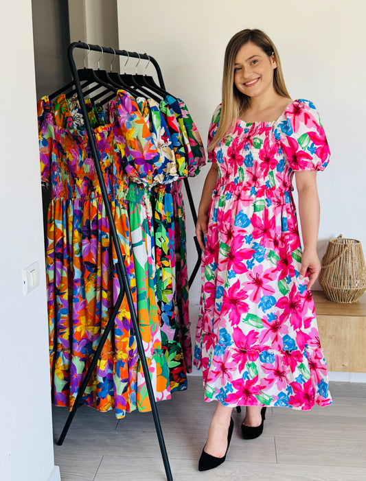Rochie maxi cu imprimeu floral