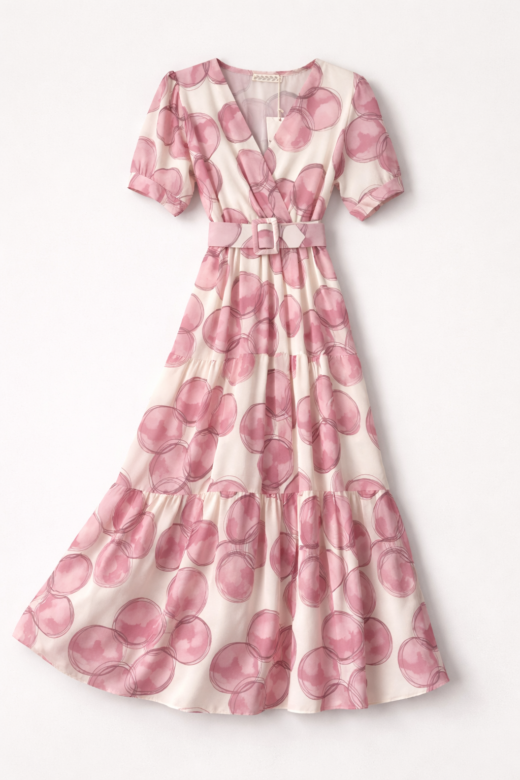 Rochie Midi cu Imprimeu Modern și Curea