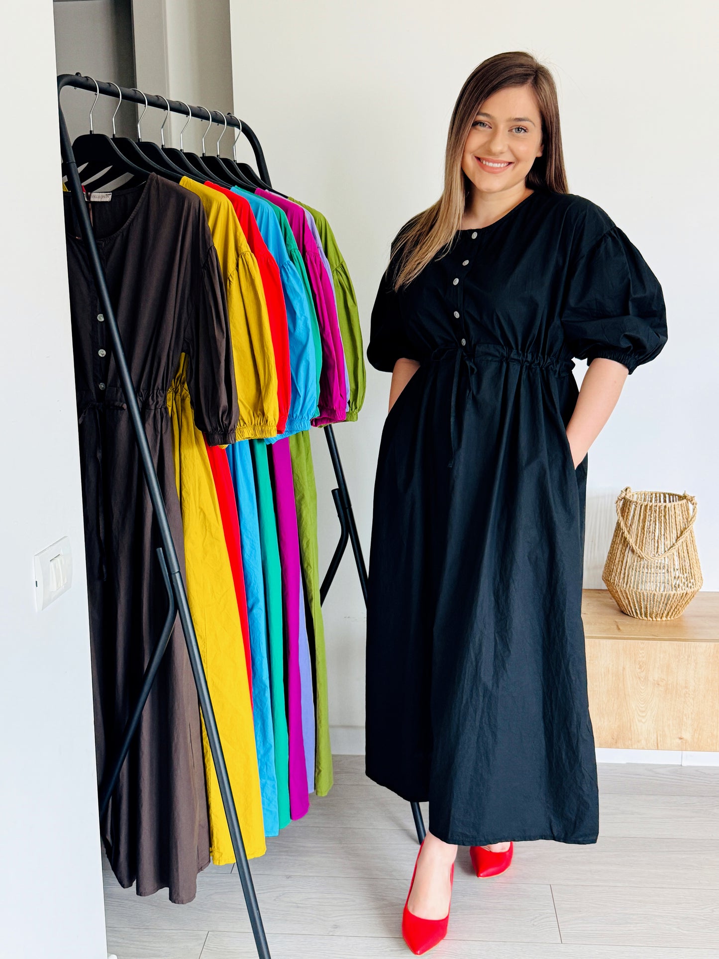 Produsul zilei🎀                                          Rochie maxi 100% bumbac cu cordon în talie