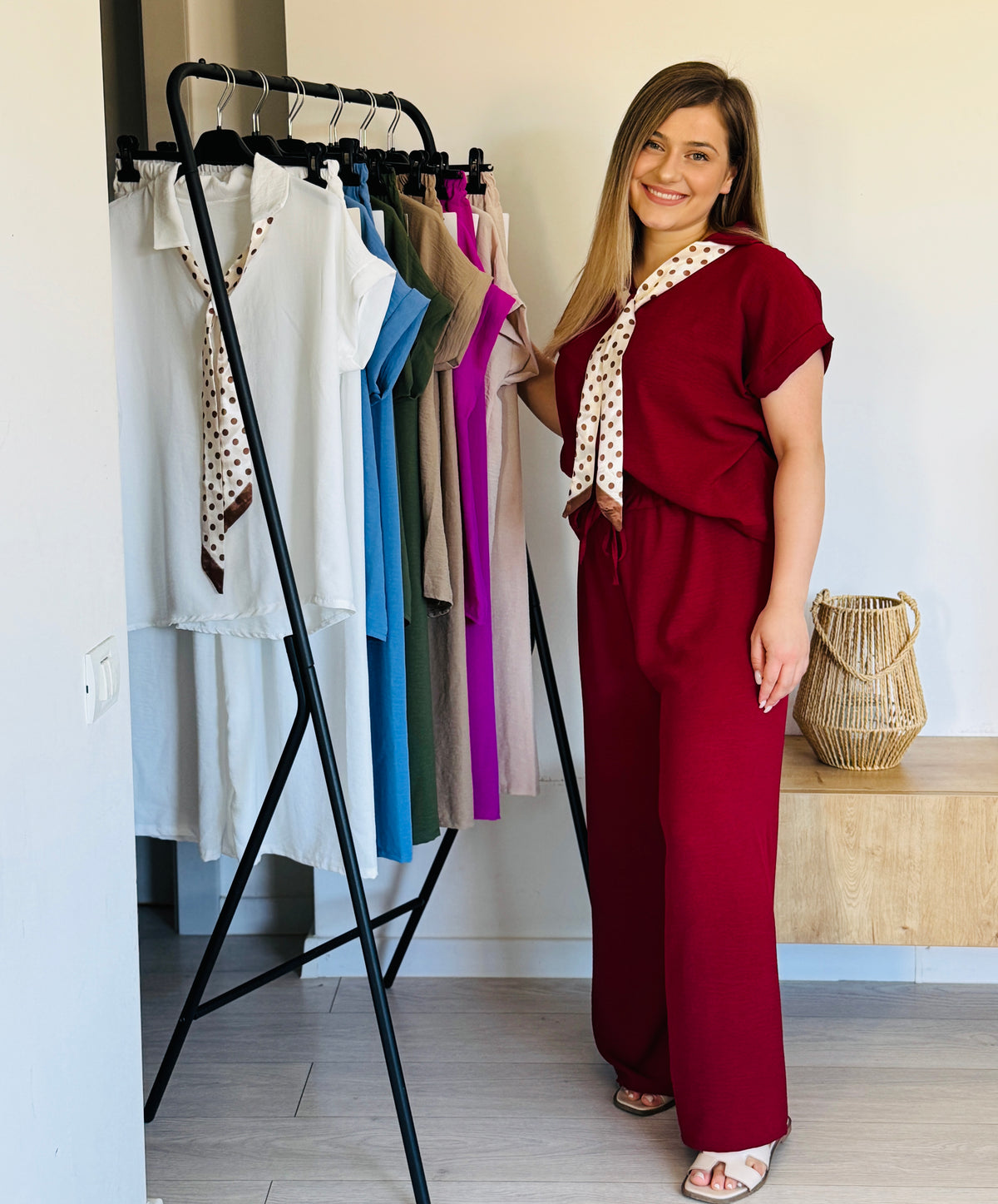 Set lejer damă cu eșarfă decorativă