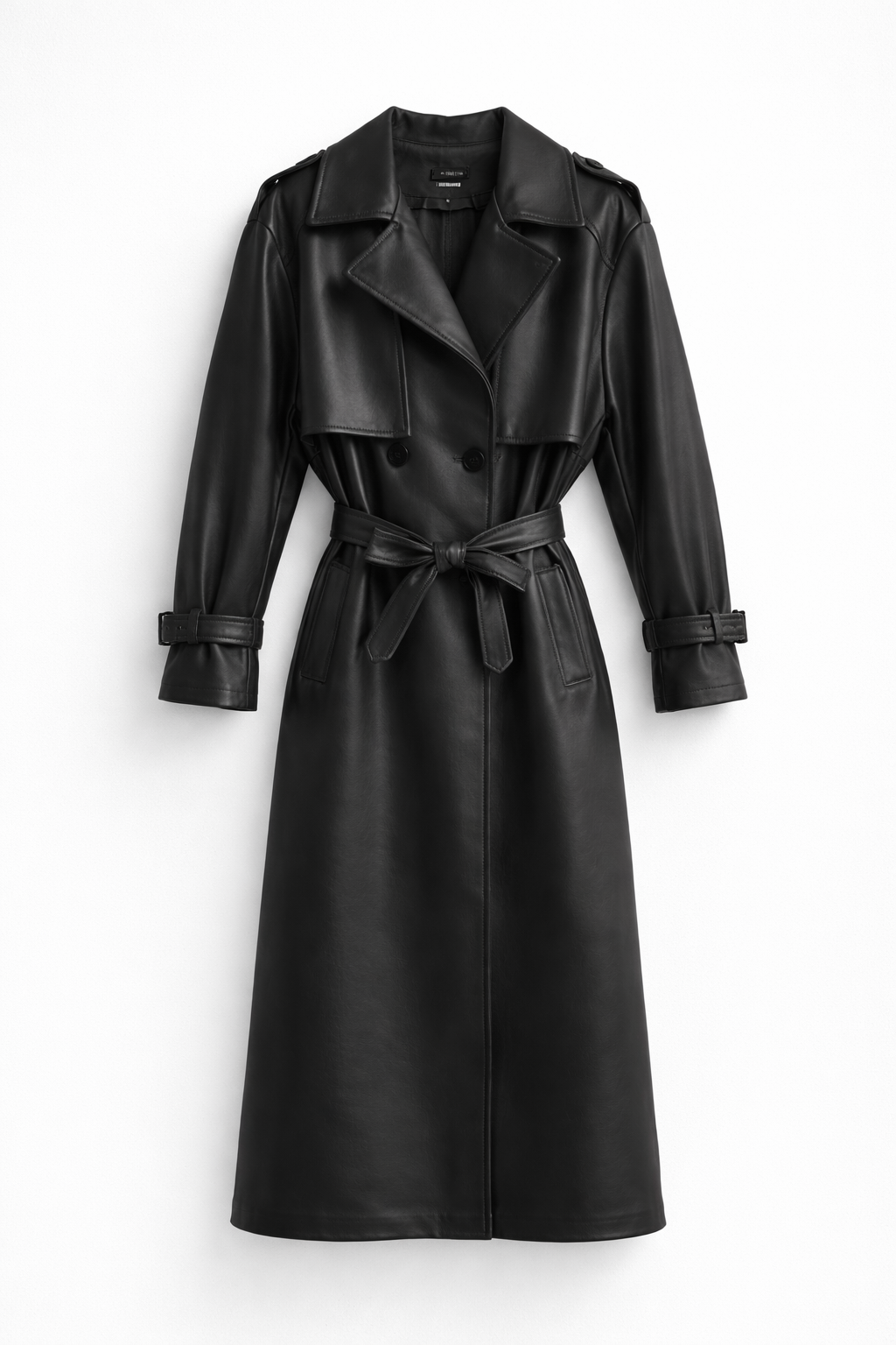 Trench Elegant din Imitație de Piele