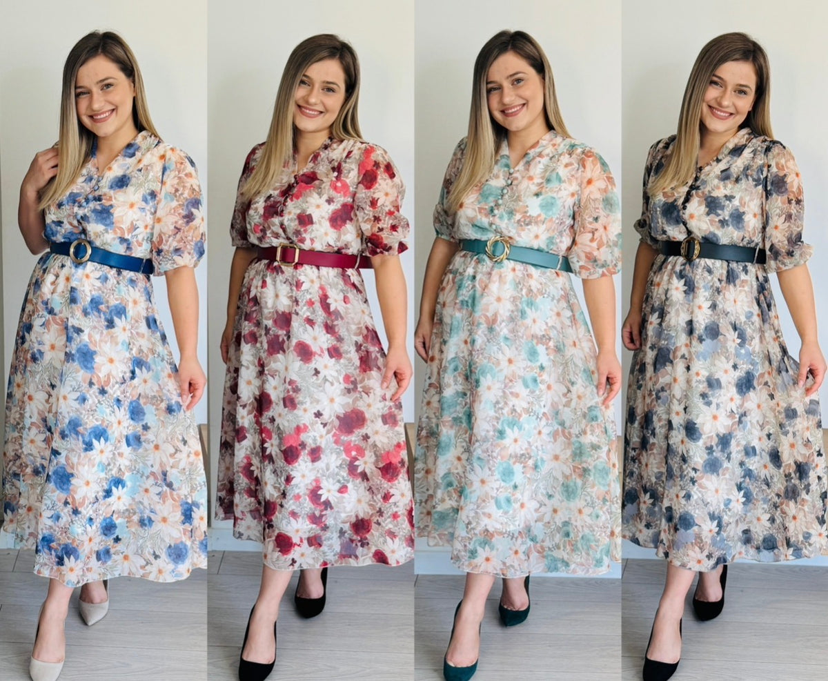 Rochie din voal cu curea