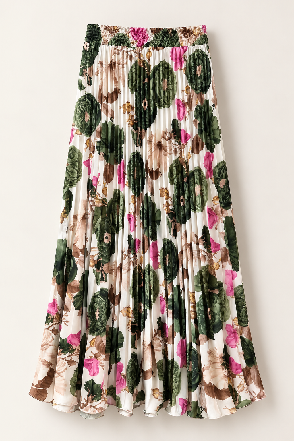 Fustă maxi plisată cu imprimeu floral