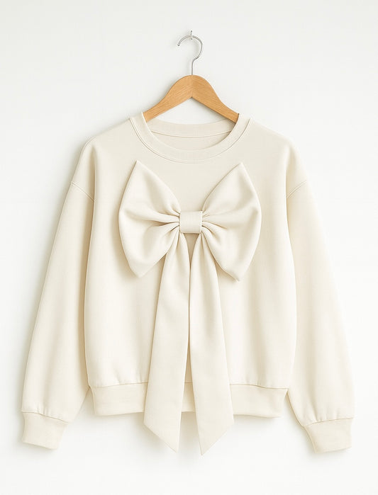 Bluza Oversize cu Fundă Mare din Satin