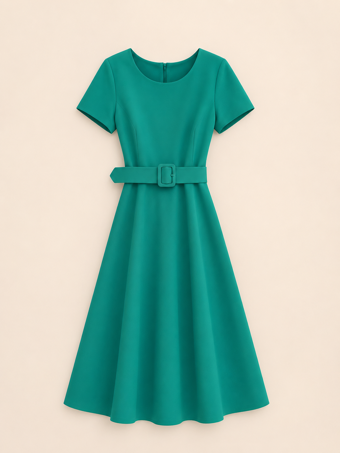 Rochie Midi cu Curea în Talie