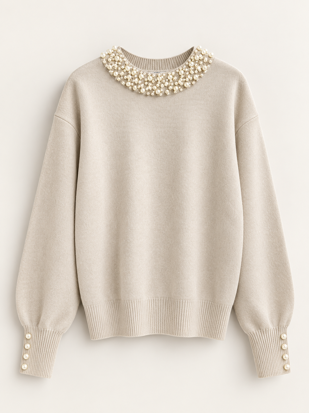 Pulover cu perle decorative